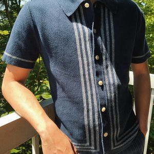 J. Crew Short-sleeve cotton cardigan polo sweater